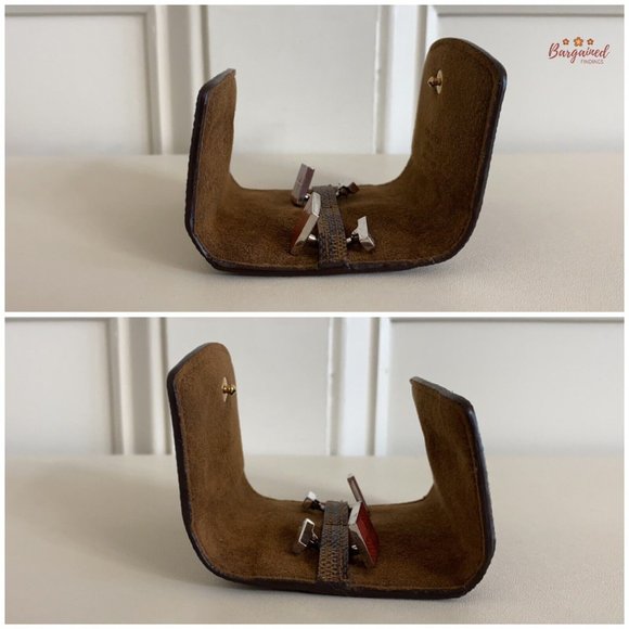 Authentic Louis Vuitton Brown Damier Ebene Coated Canvas Square Cufflinks Case - Picture 12 of 13